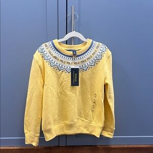 NWT Polo Ralph Lauren Yellow Pullover Sweatshirt with Blue Accents